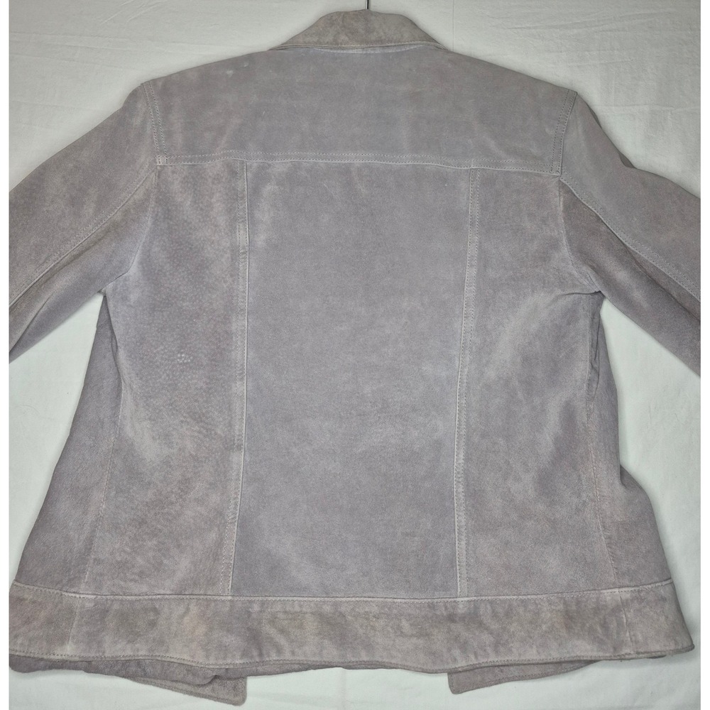 Anonymous Women's Light Gray Suede Trucker Jacket Size Medium - Picture 7 of 7